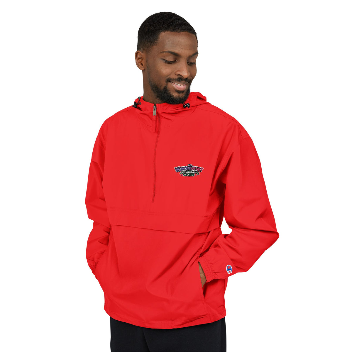 Packable Anorak Jacket Lightweight Hooded Windbreaker with Wonderheart Crew Logo