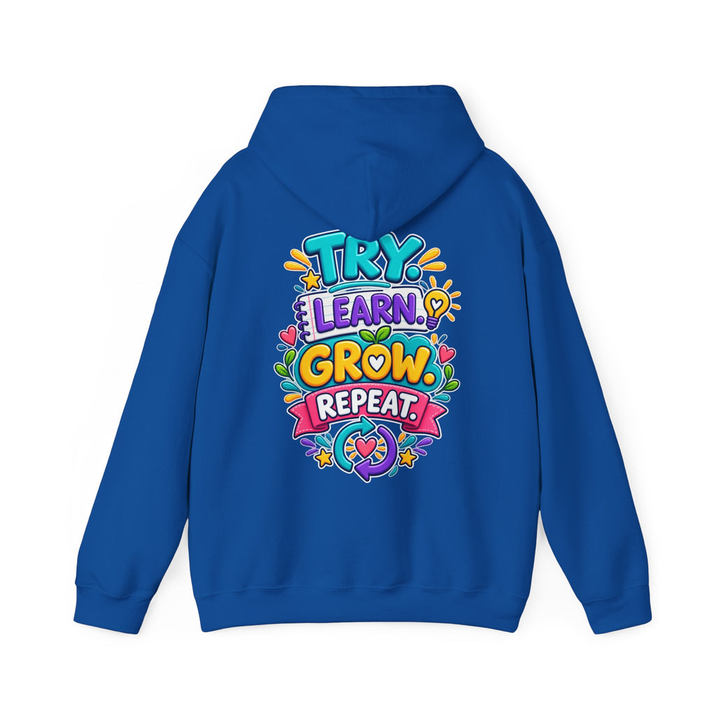 Try. Learn. Grow. Repeat -  Inspirational Hoodie