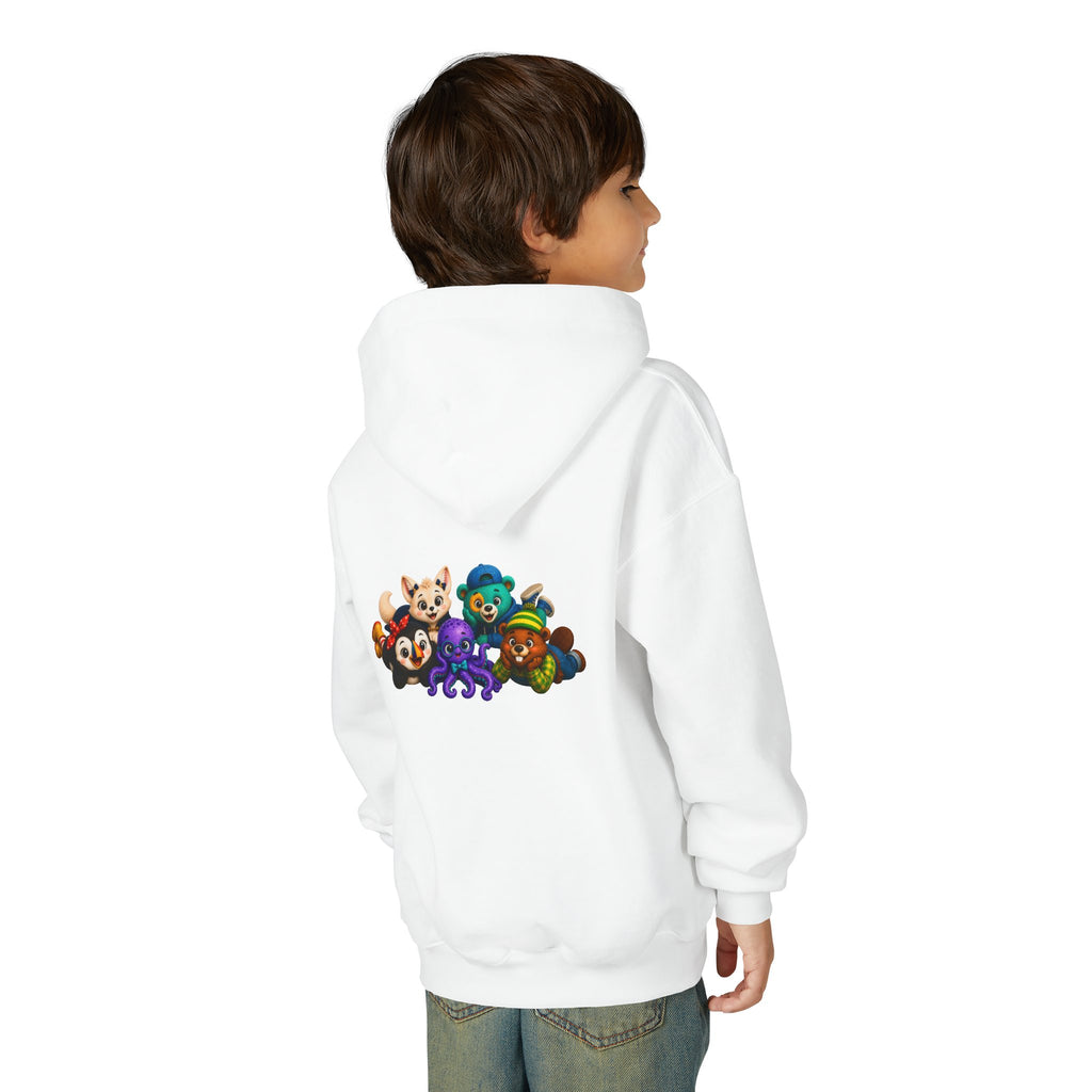 Wonderheart Youth Hoodie - Group Laying Down on Back