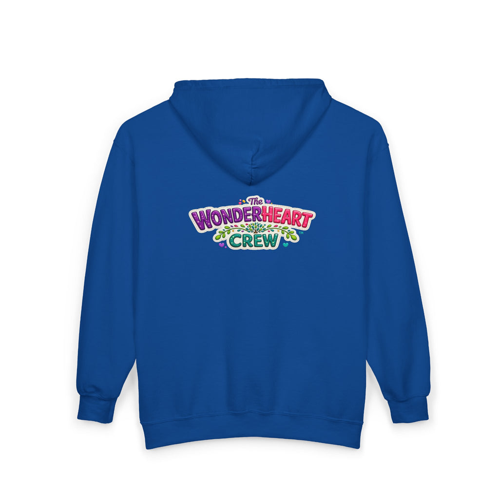 Wonderheart Crew Zip Hoodie - Retro Logo on Back - Full-Zip Sweatshirt