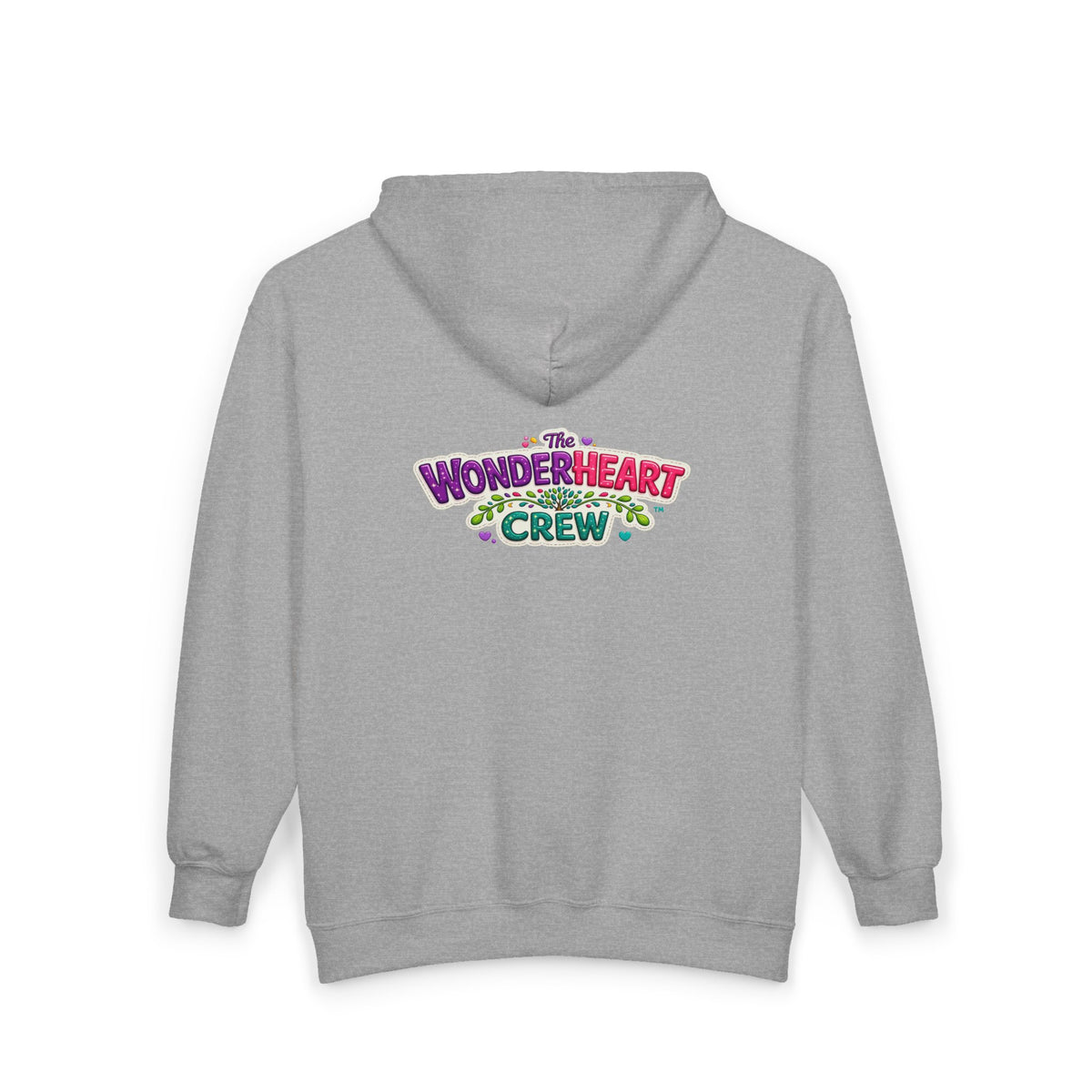 Wonderheart Crew Zip Hoodie - Retro Logo on Back - Full-Zip Sweatshirt
