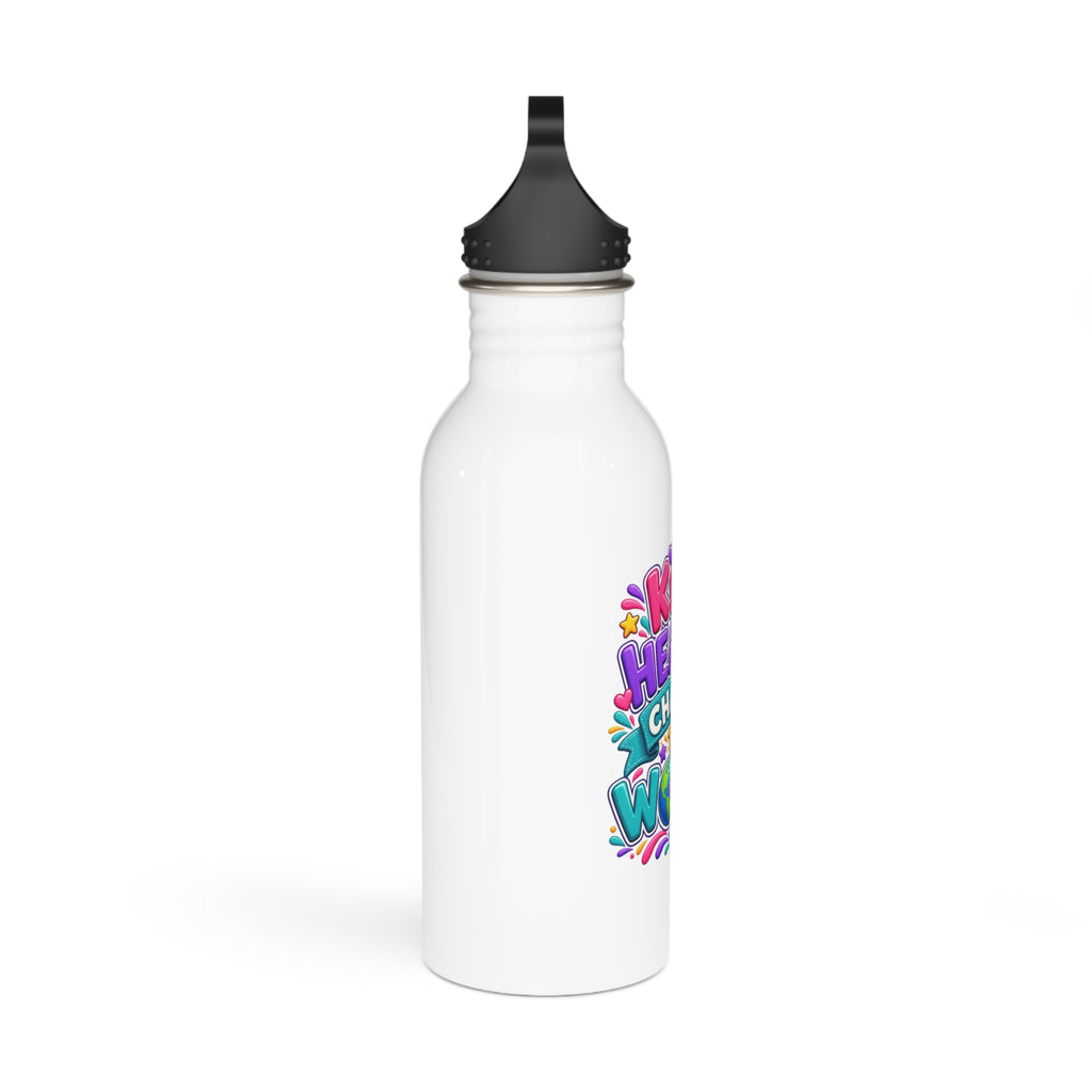 Kind Hearts Change the World -  Motivational Stainless Steel Bottle