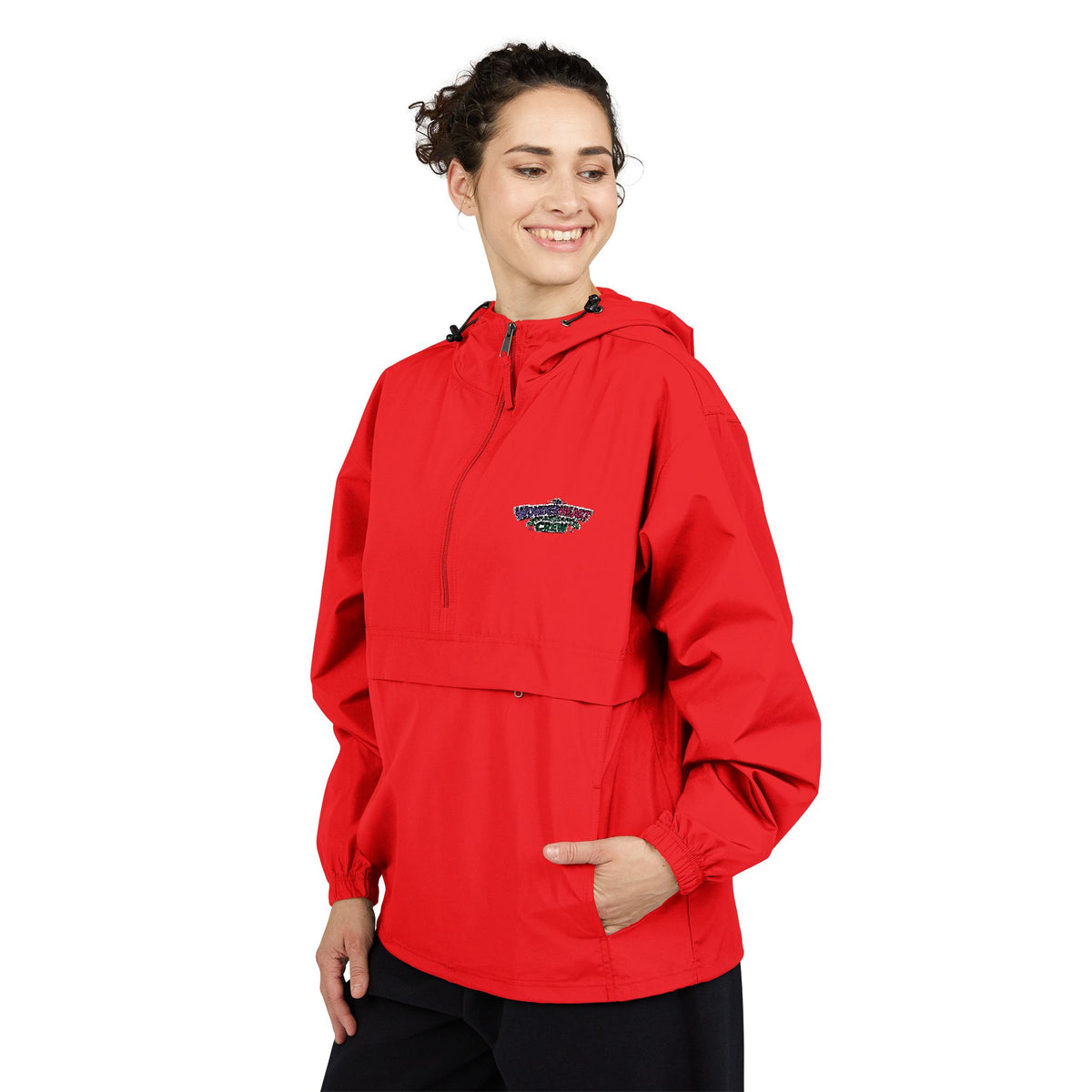 Packable Anorak Jacket Lightweight Hooded Windbreaker with Wonderheart Crew Logo