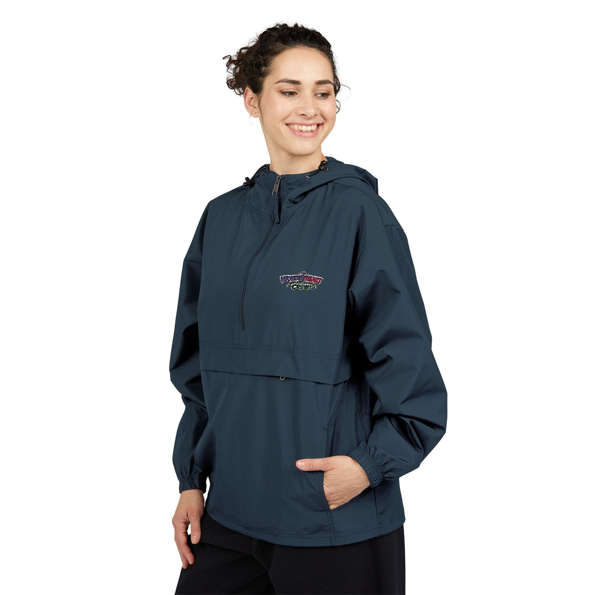 Packable Anorak Jacket Lightweight Hooded Windbreaker with Wonderheart Crew Logo