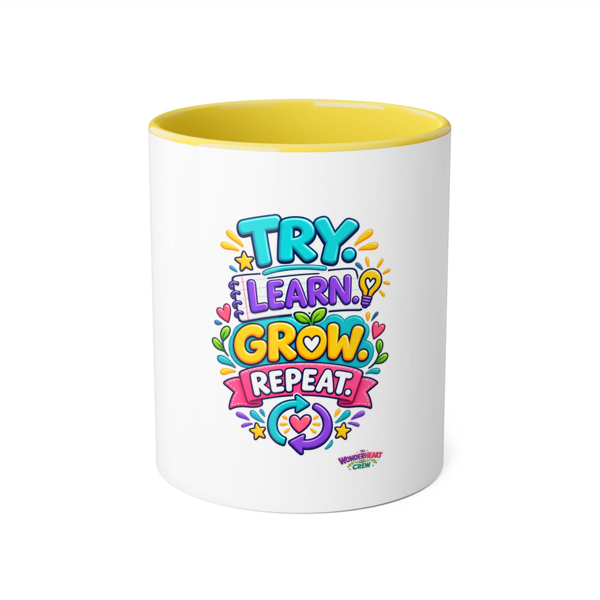 Try. Learn. Grow. Repeat - Inspirational 11oz Coffee Cup