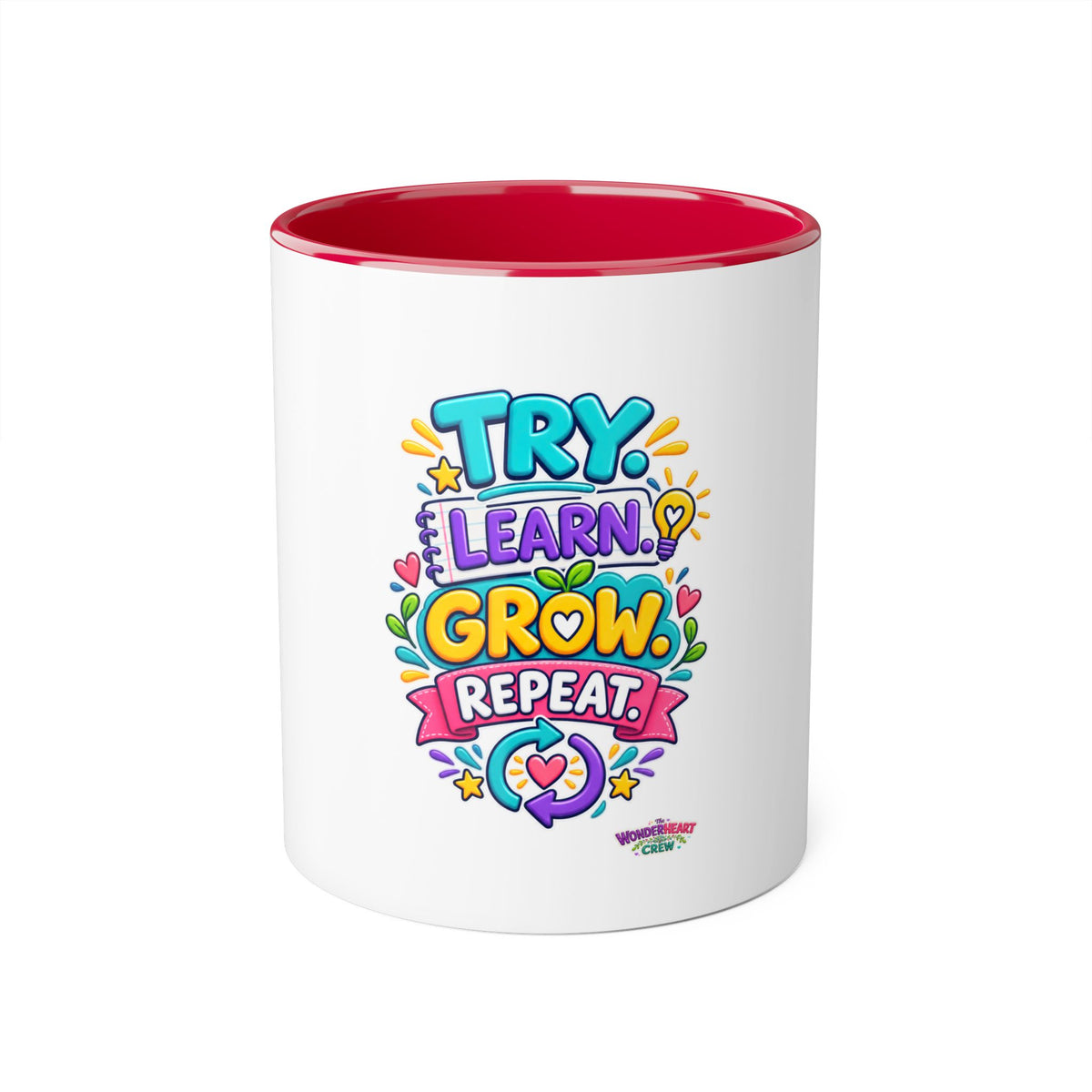 Try. Learn. Grow. Repeat - Inspirational 11oz Coffee Cup