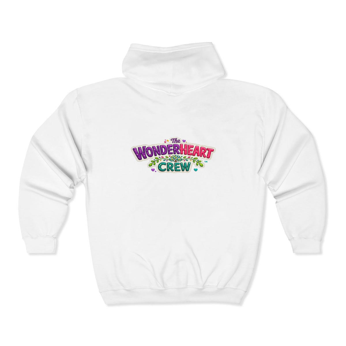 Wonderheart Crew Zip Hoodie - Retro Logo on Back - Full-Zip Sweatshirt