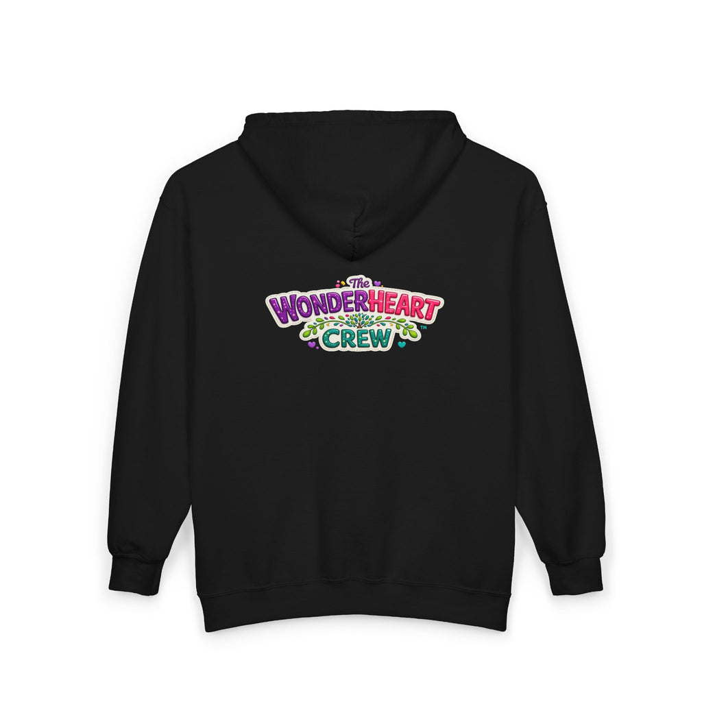 Wonderheart Crew Zip Hoodie - Retro Logo on Back - Full-Zip Sweatshirt