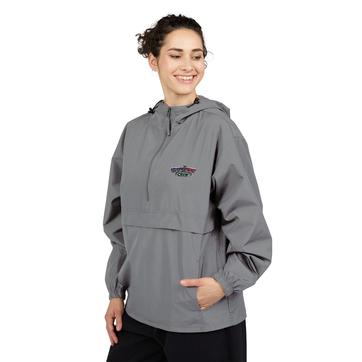 Packable Anorak Jacket Lightweight Hooded Windbreaker with Wonderheart Crew Logo