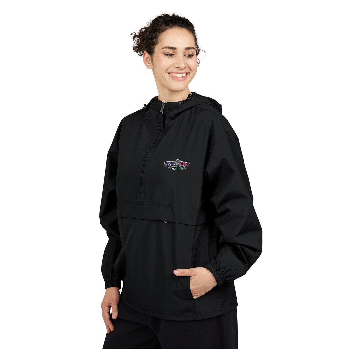 Packable Anorak Jacket Lightweight Hooded Windbreaker with Wonderheart Crew Logo