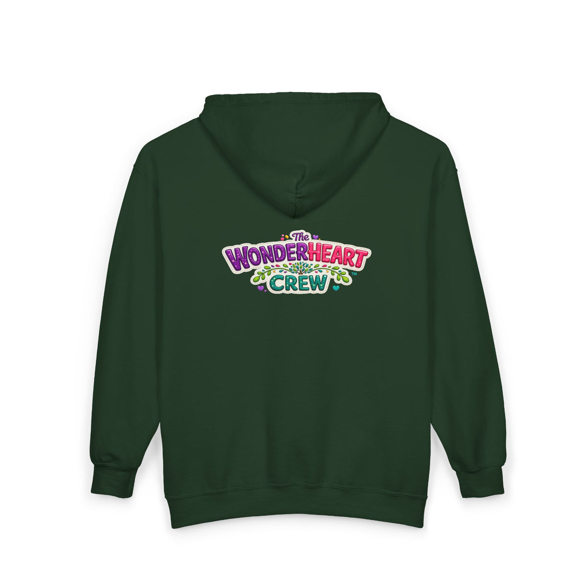 Wonderheart Crew Zip Hoodie - Retro Logo on Back - Full-Zip Sweatshirt