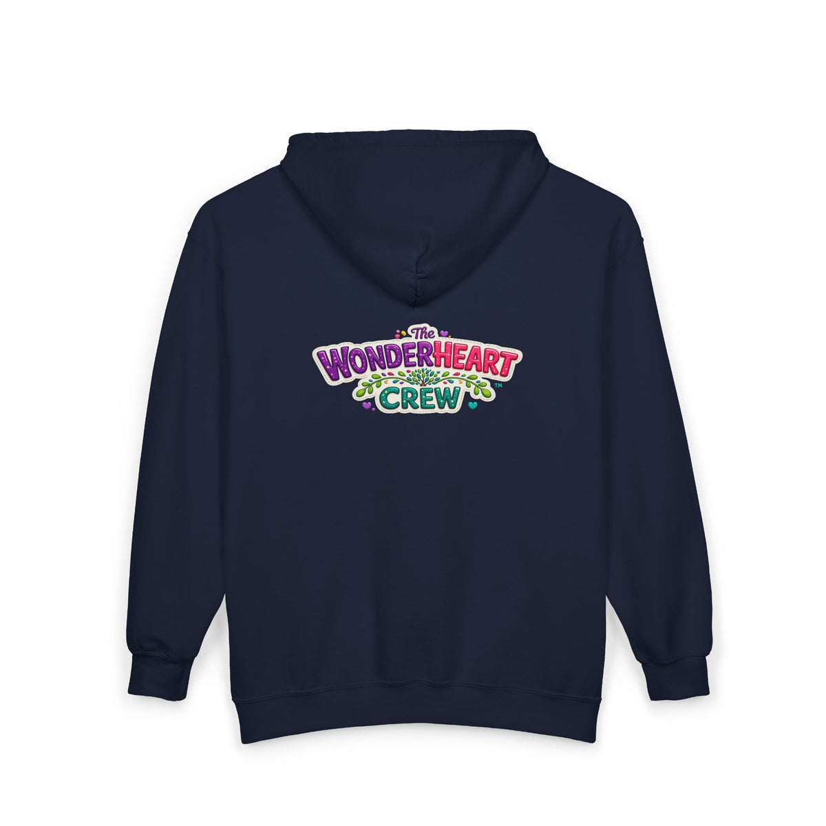 Wonderheart Crew Zip Hoodie - Retro Logo on Back - Full-Zip Sweatshirt