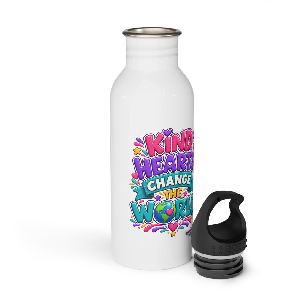Kind Hearts Change the World -  Motivational Stainless Steel Bottle