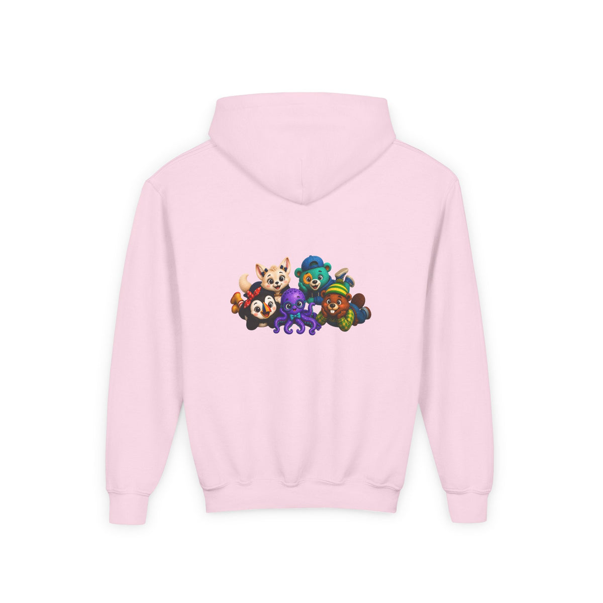 Wonderheart Youth Hoodie - Group Laying Down on Back