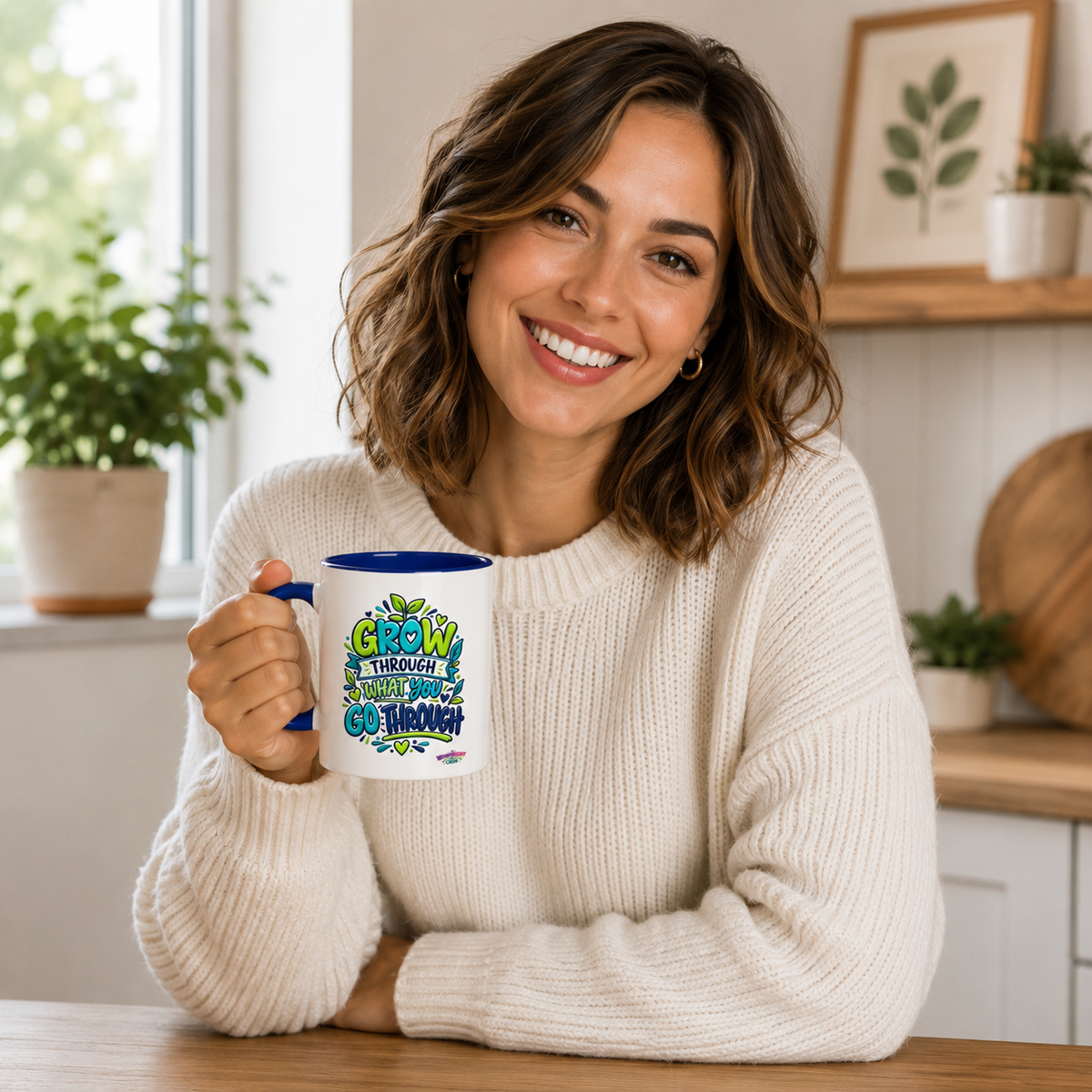 Grow Through What You Go Through - Inspirational 11oz Coffee Cup