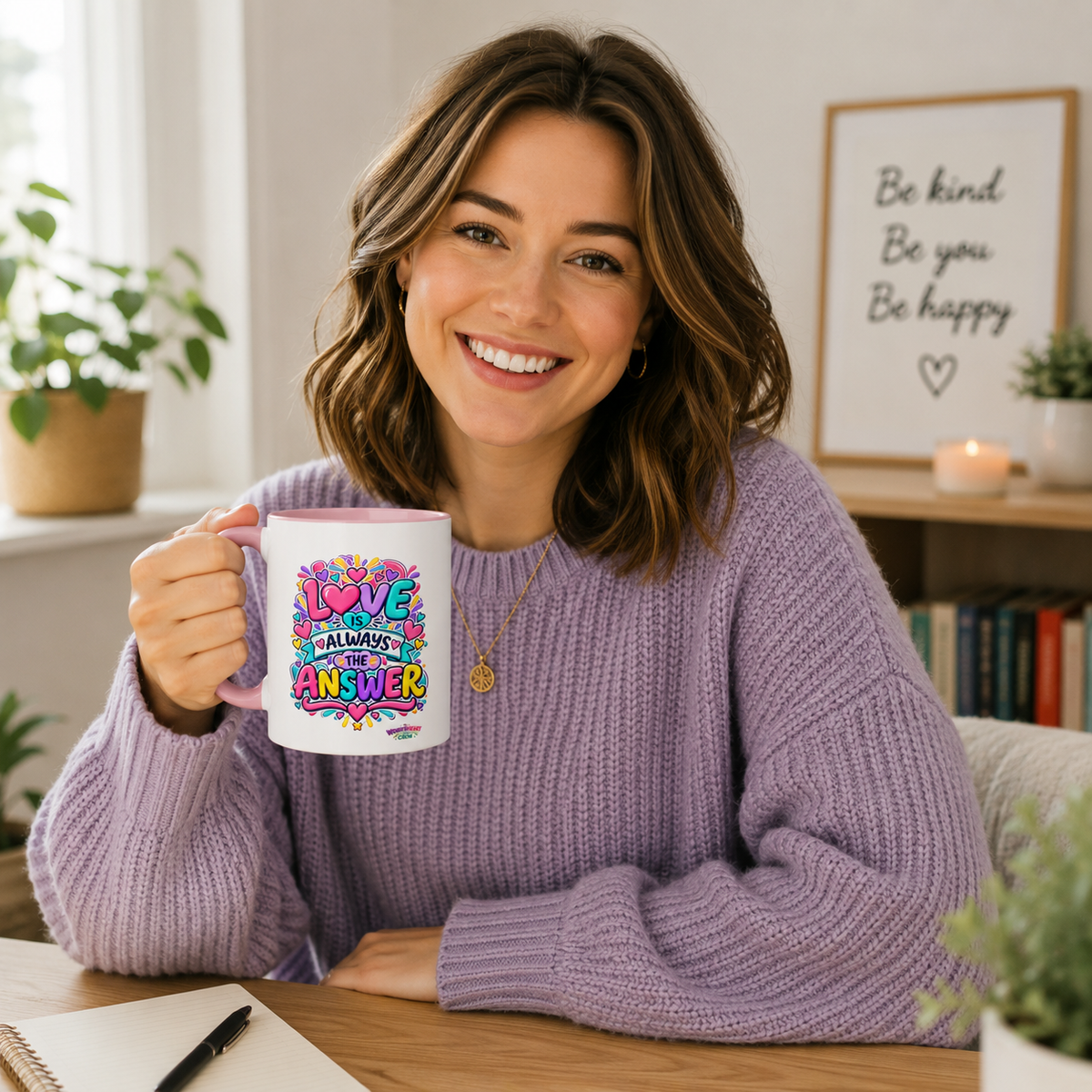 Love is Always the Answer Accent Mug — Inspirational 11oz Coffee Cup