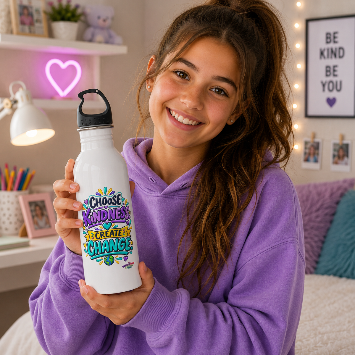Choose Kindness. Create Change -  Motivational Stainless Steel Bottle