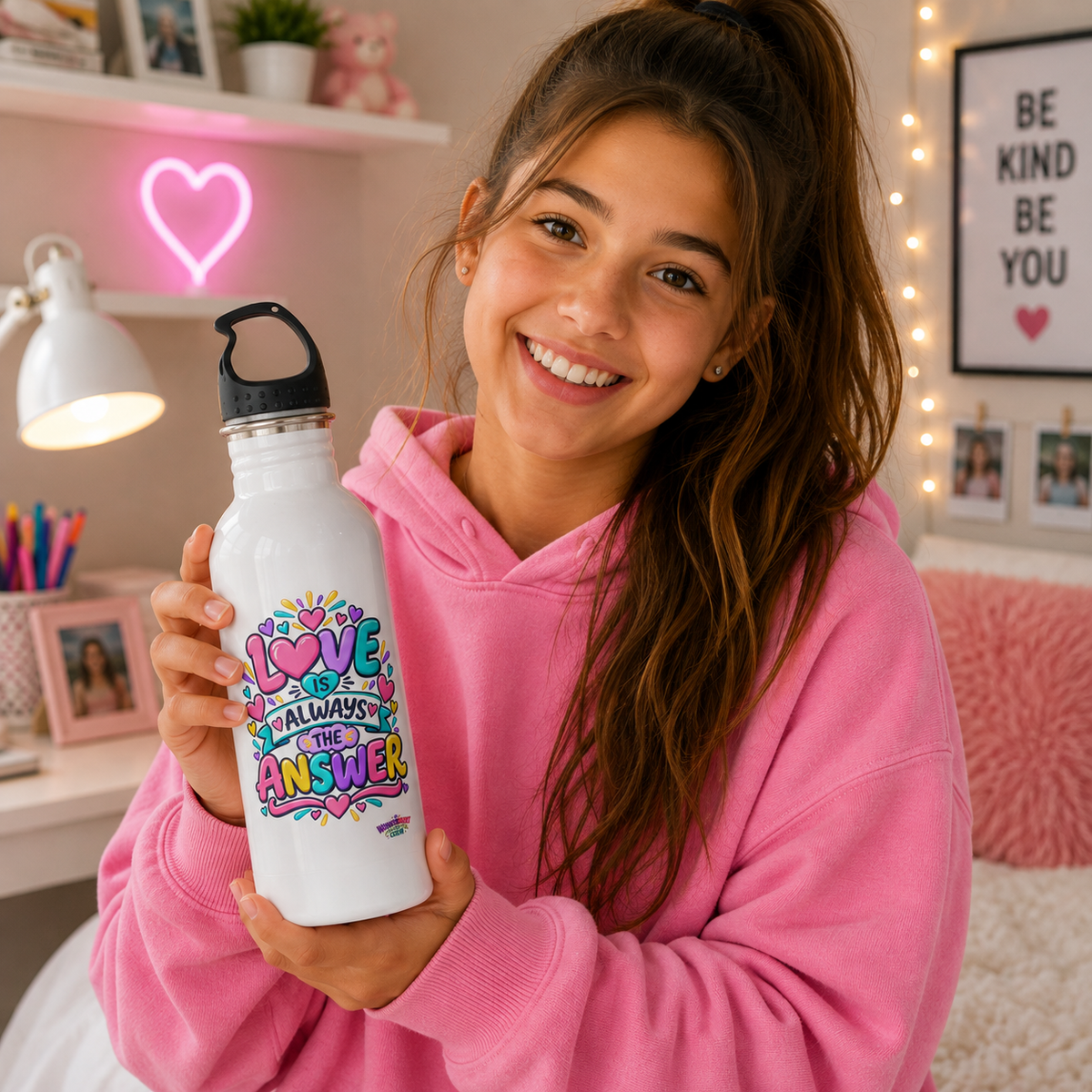 Love is Always the Answer -  Motivational Stainless Steel Bottle