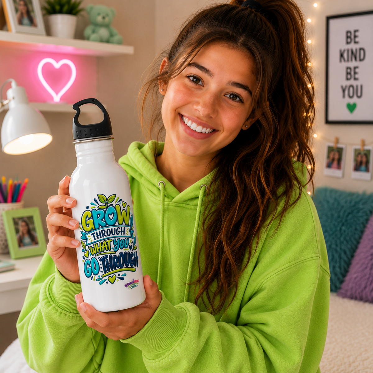 Grow Through What You Go Through -  Motivational Stainless Steel Bottle
