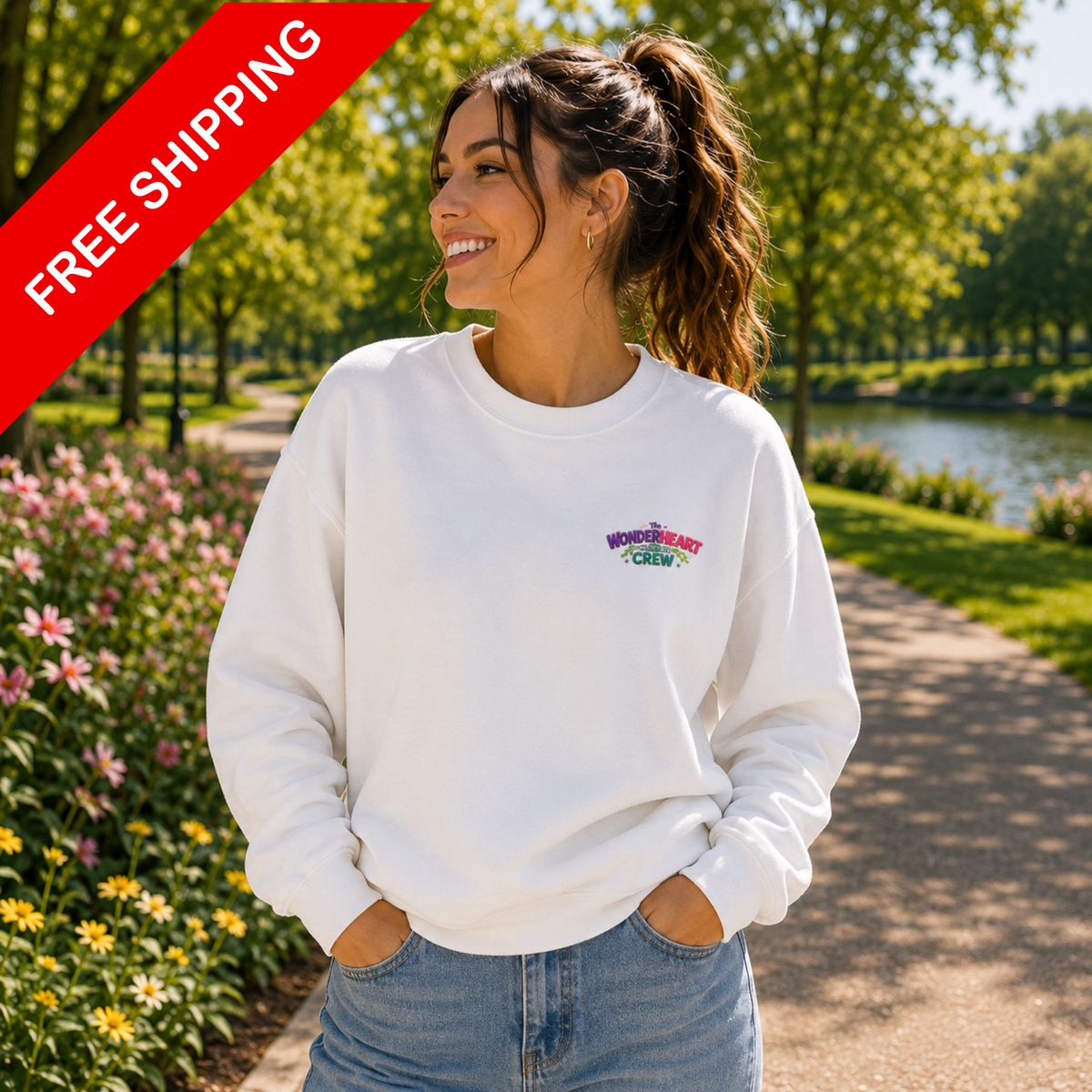 Wonderheart Crew - Crewneck Sweatshirt - Group on Back