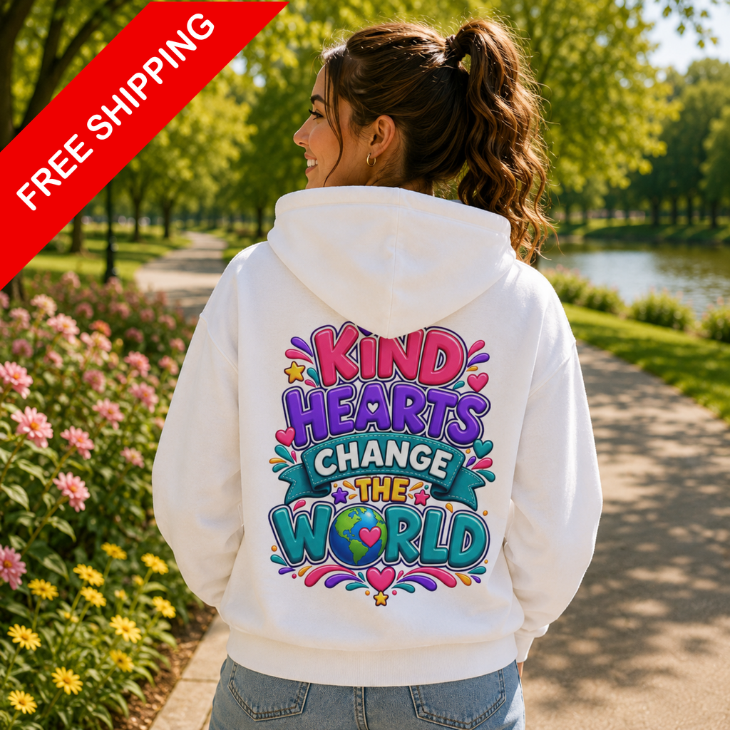 Kind Hearts Change the World - Inspirational Hoodie