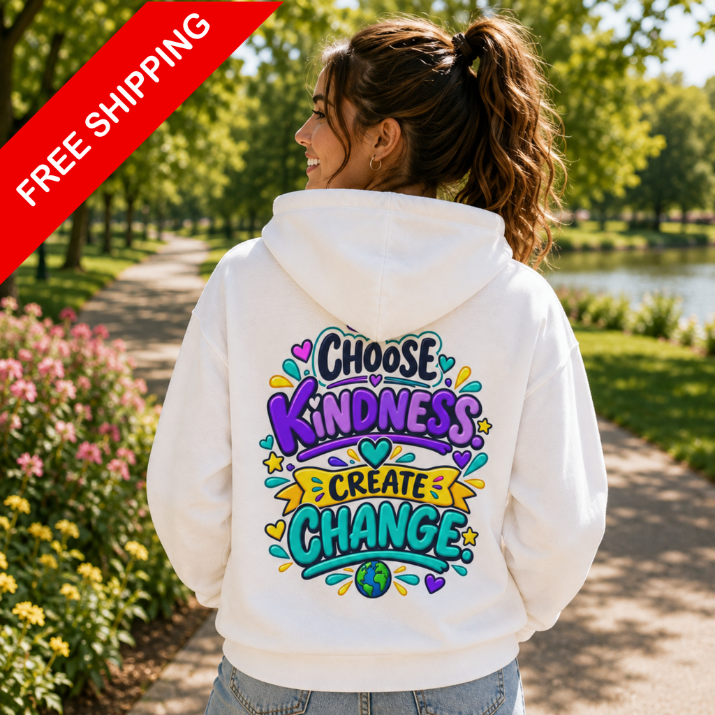 Choose Kindness. Create Change -  Inspirational Hoodie