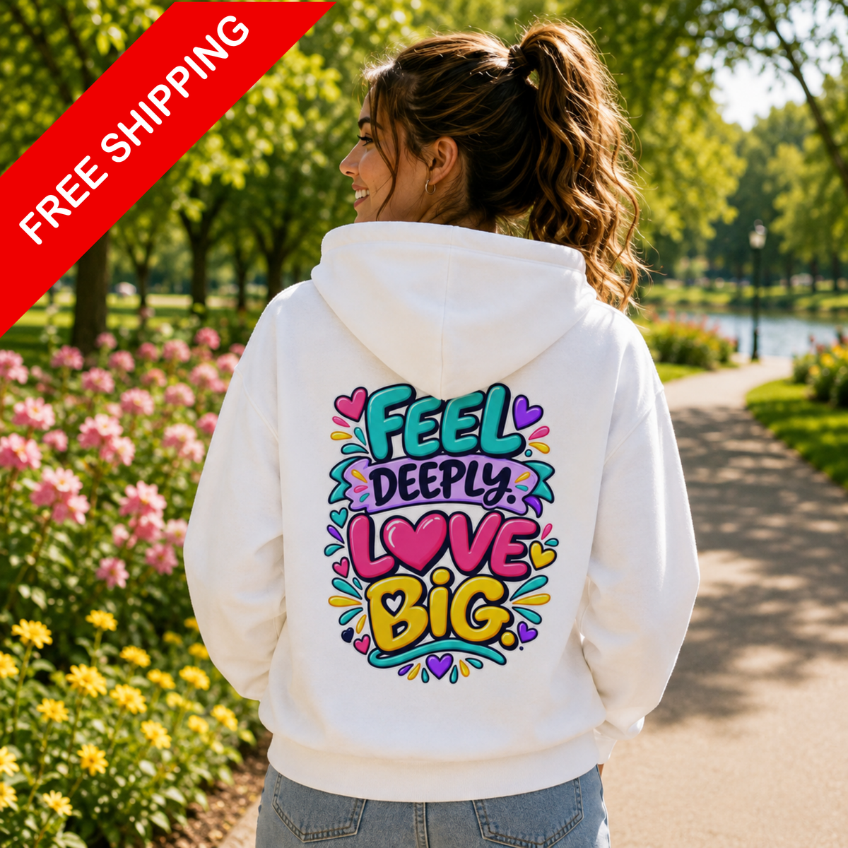 Feel Deeply Love Big -  Inspirational Hoodie