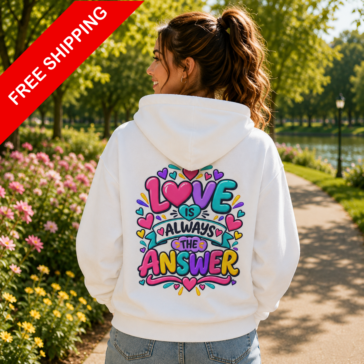 Love is Always the Answer -  Inspirational Hoodie