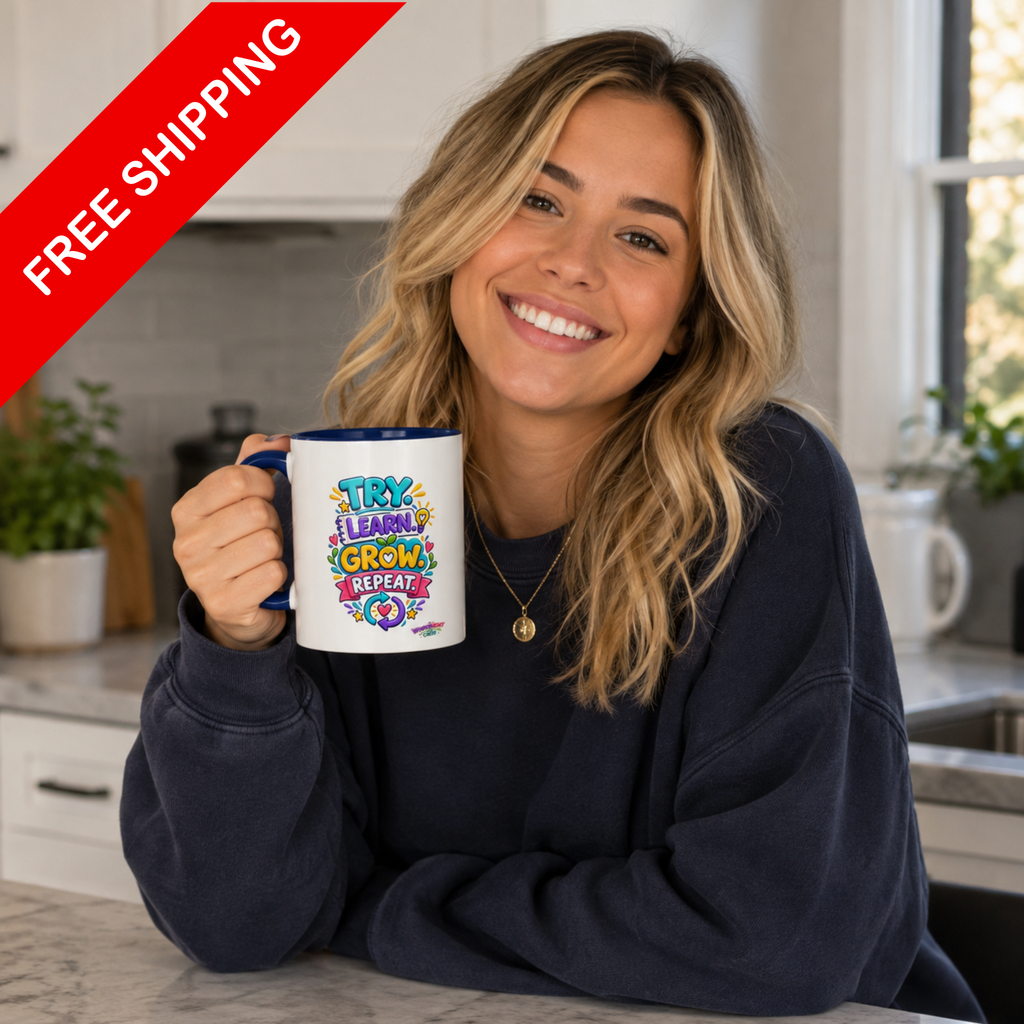 Try. Learn. Grow. Repeat - Inspirational 11oz Coffee Cup