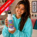 Try. Learn. Grow. Repeat Motivational Stainless Steel Bottle
