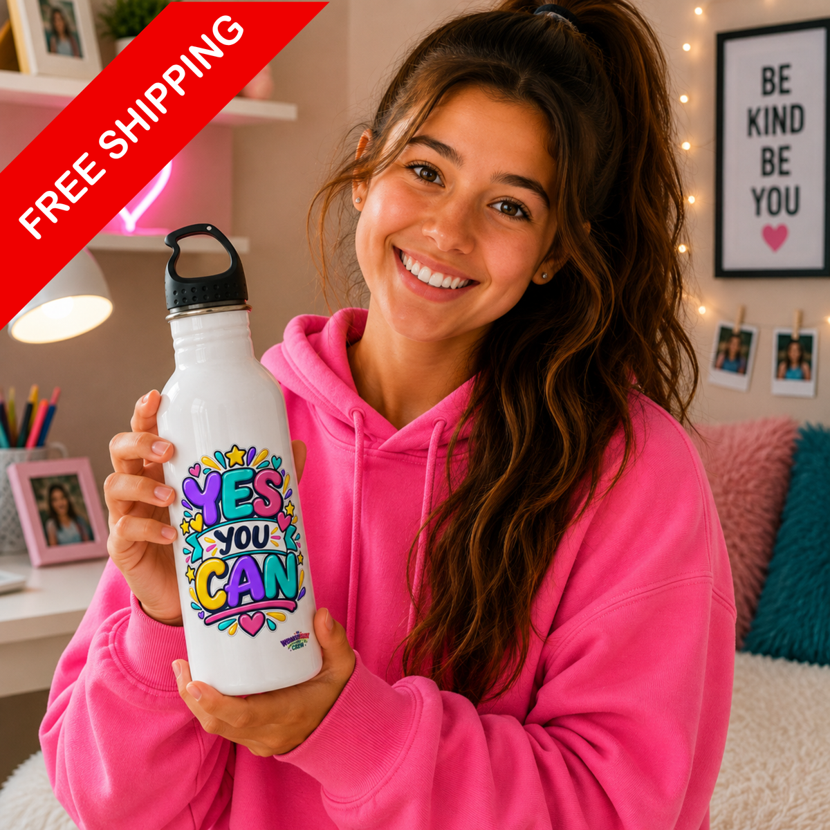 Yes You Can - Motivational Stainless Steel Bottle